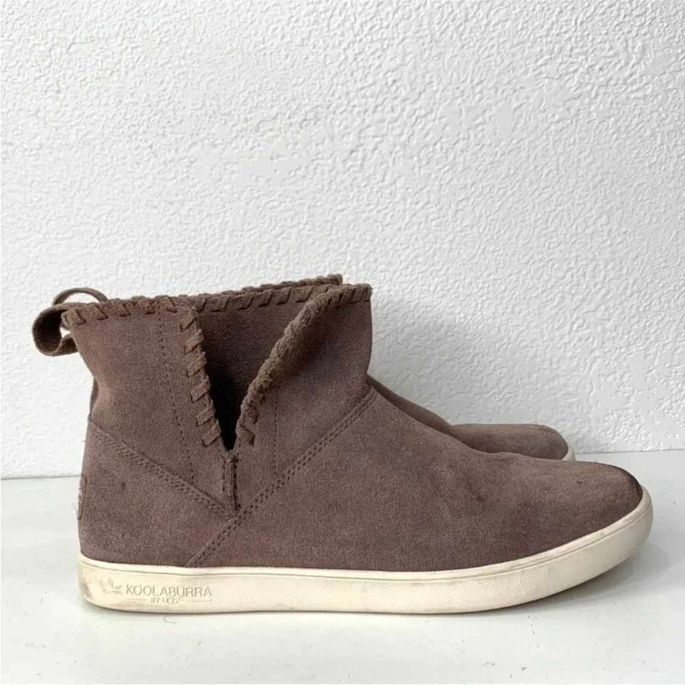 Koolaburra by Ugg Women's Rylee Ankle Boot Cinder‎ Taupe Suede Size 7 Slip-On